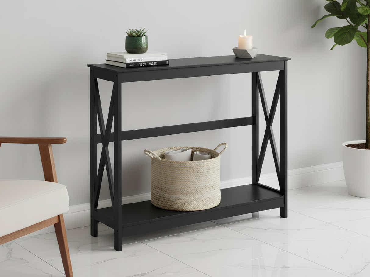 DS Console Table With Shelf - Black