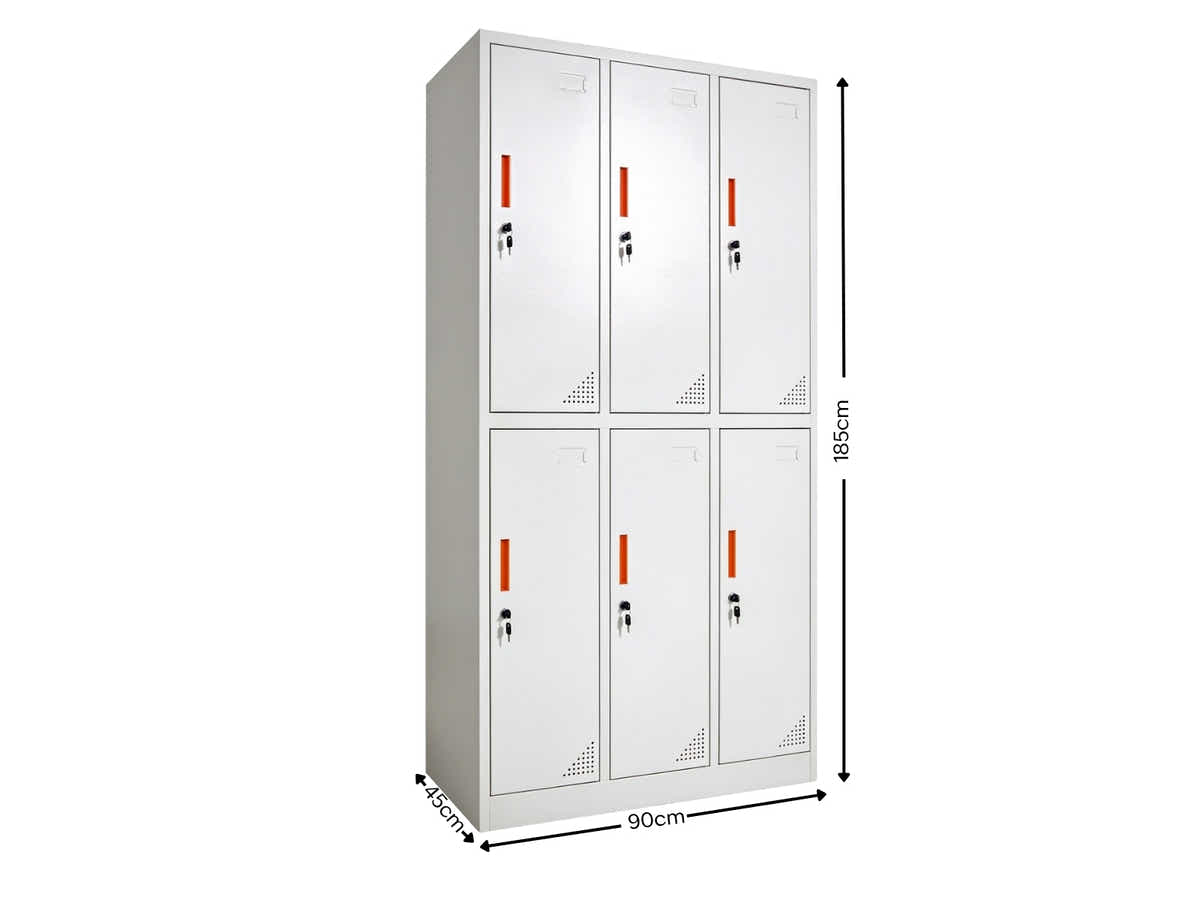 6-Door Locker - Creamy White