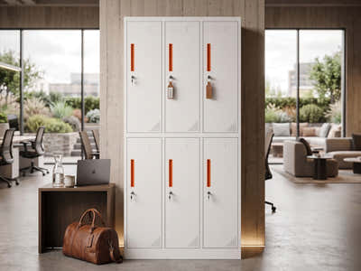 6-Door Locker - Creamy White