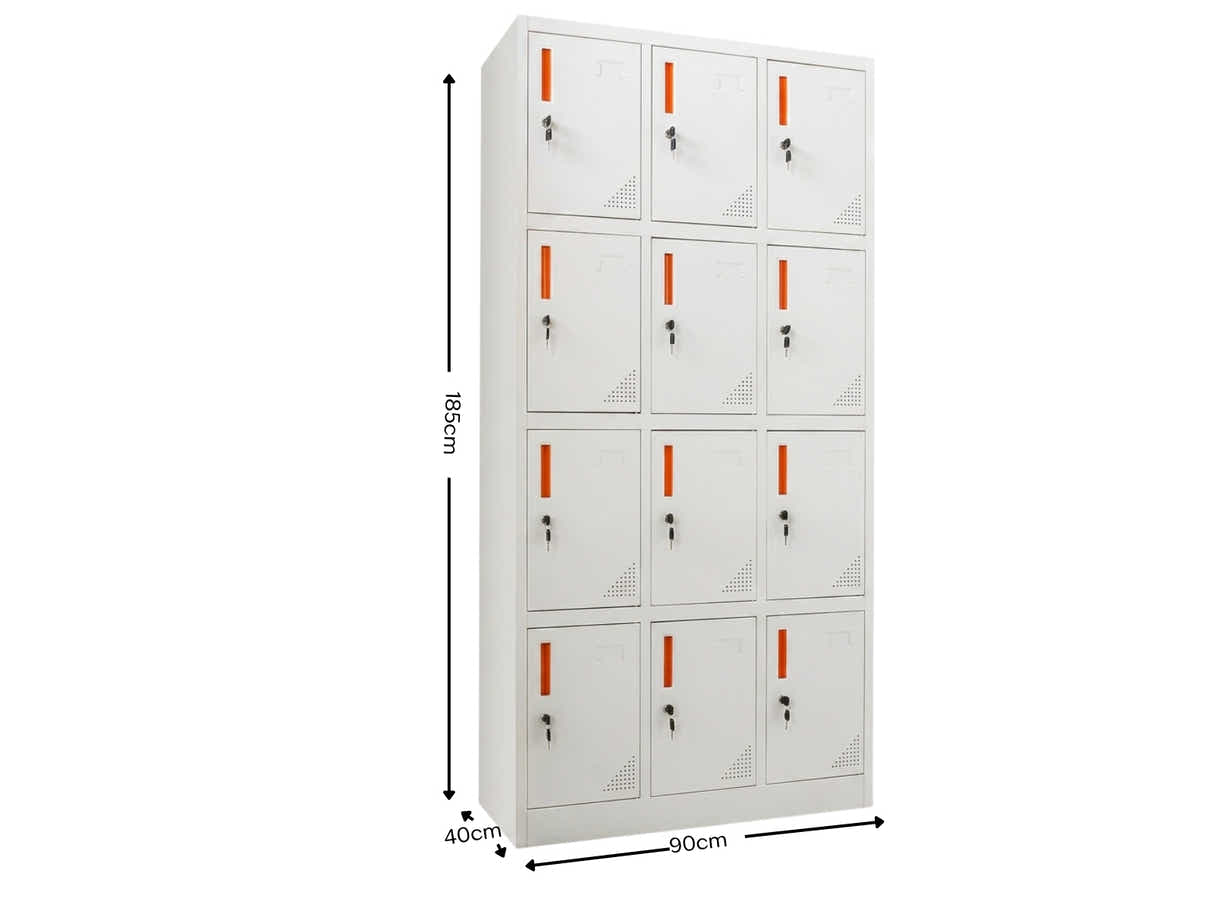 12-Door Locker - Creamy White