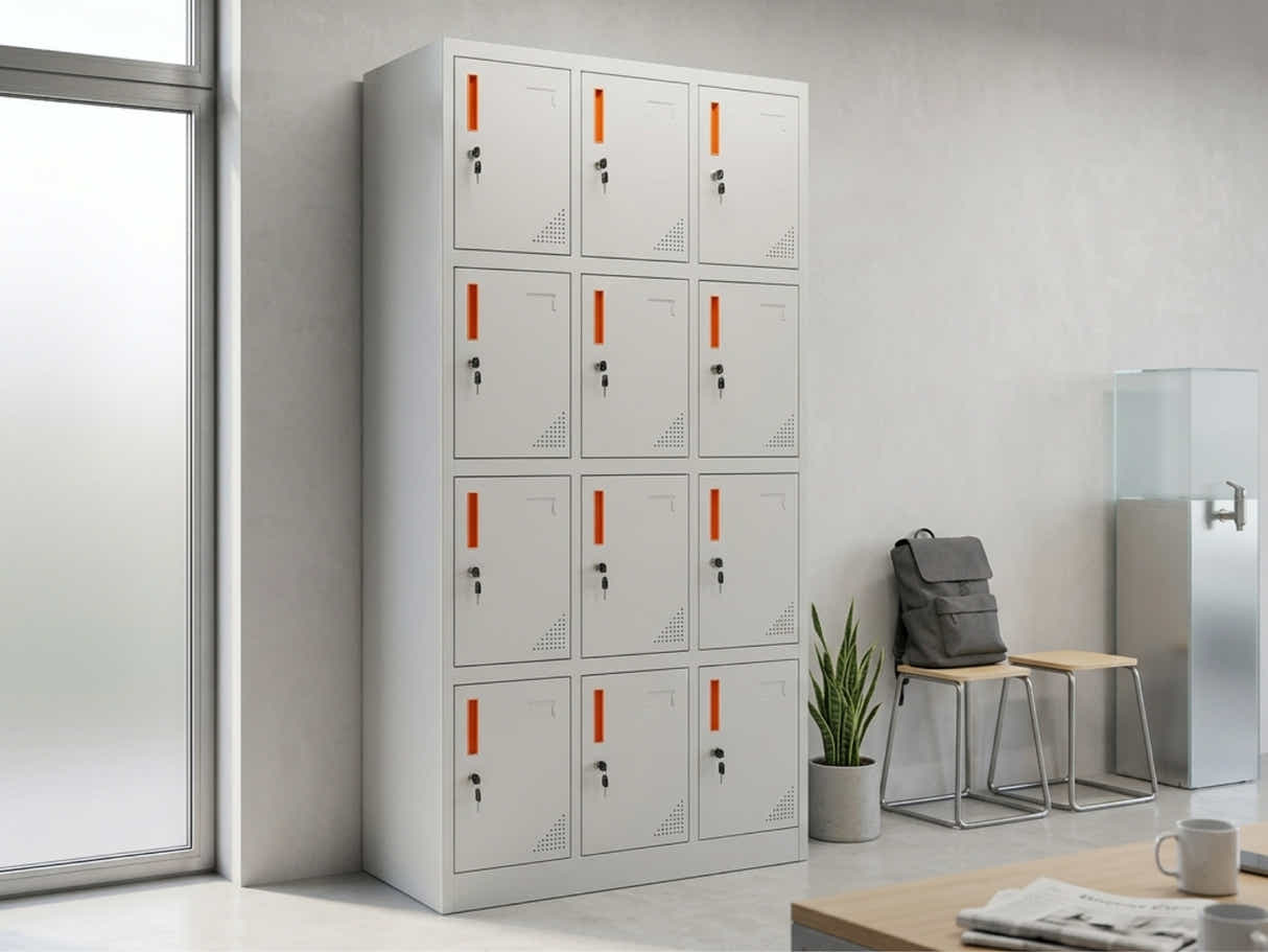 12-Door Locker - Creamy White