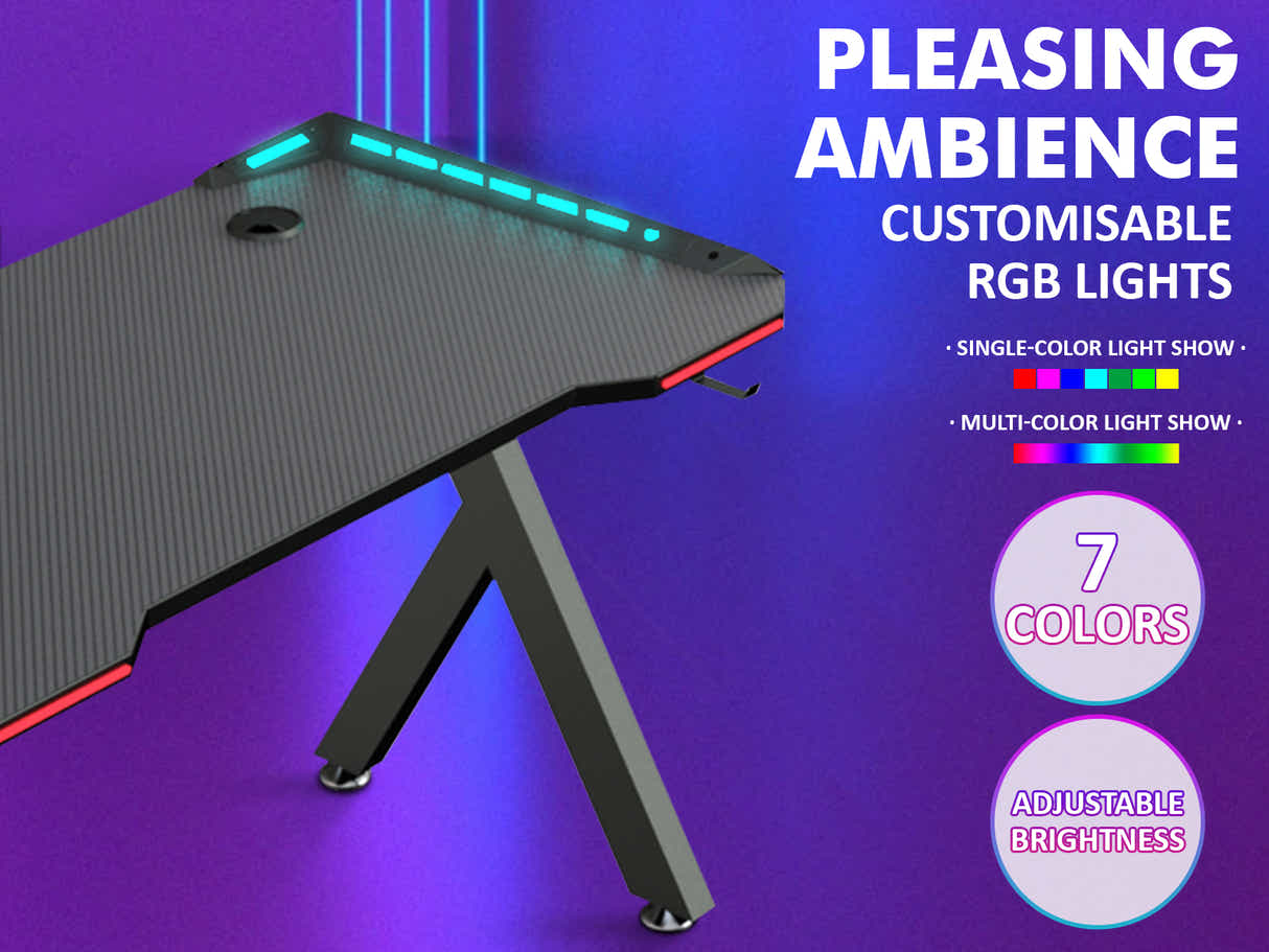 Gaming Table R5 140cm & Faron Gaming Chair PVC Black