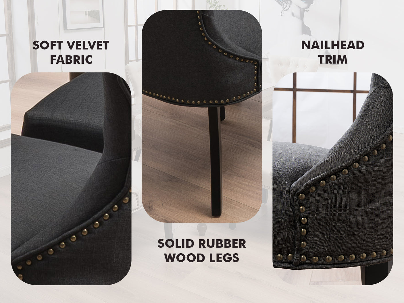 Dining Chair Charcoal X2