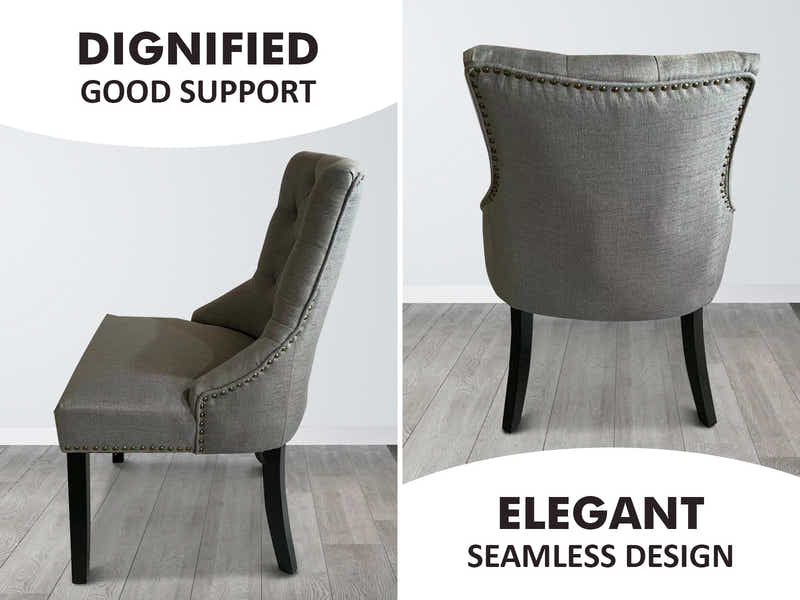 Nappi Linen Dining Chair Grey - Set of 2