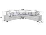 DS NZ made Ella corner sofa comfy silver with pattern cushions (Michigan)