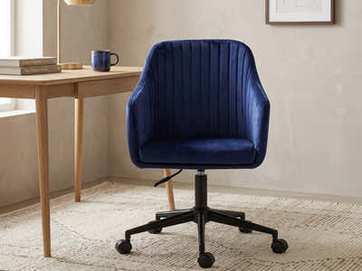 Lilac Velvet Office Chair - Blue