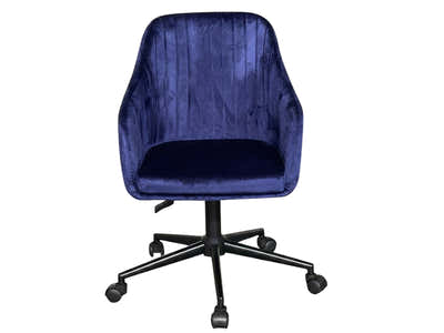 Lilac Velvet Office Chair - Blue