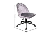 Dallin Velvet Office Chair - Grey