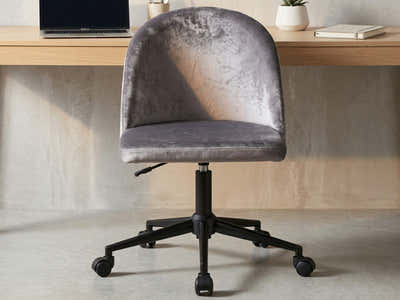 Dallin Velvet Office Chair - Grey