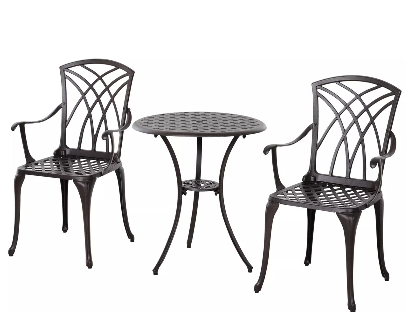 Armchair Bistro Set Black Alu