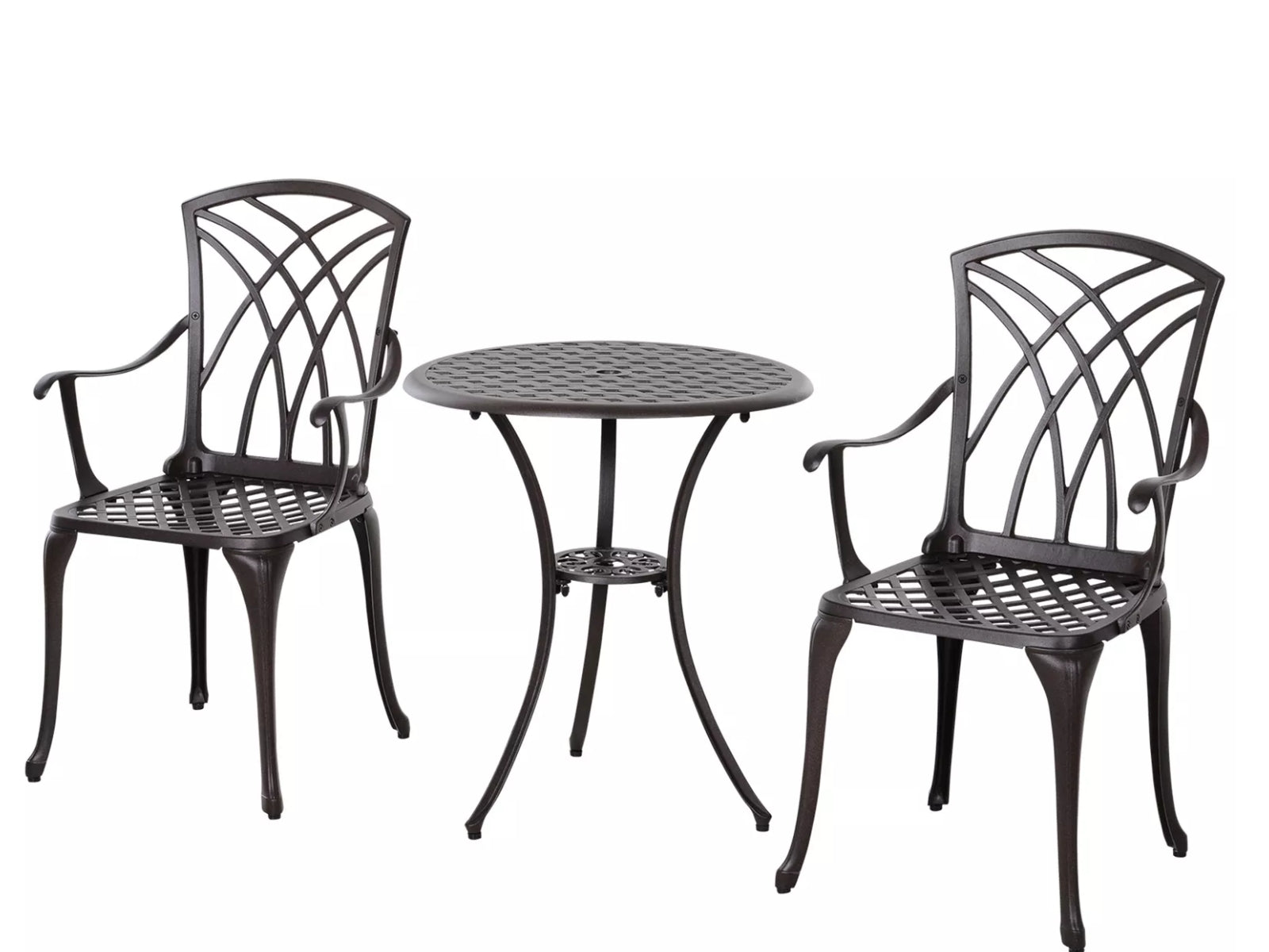 Armchair Bistro Set Black Alu