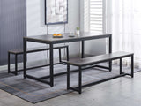 DS Grey Marble Look Dining Bench - 140 cm