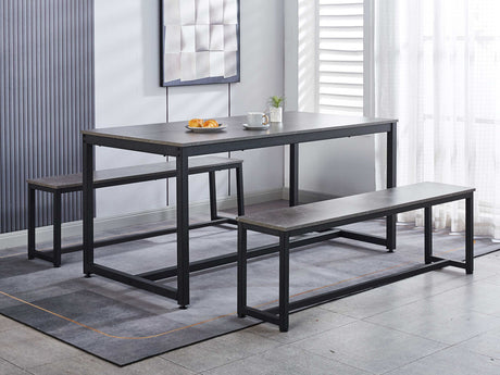 DS Grey Marble Look Dining Bench - 140 cm