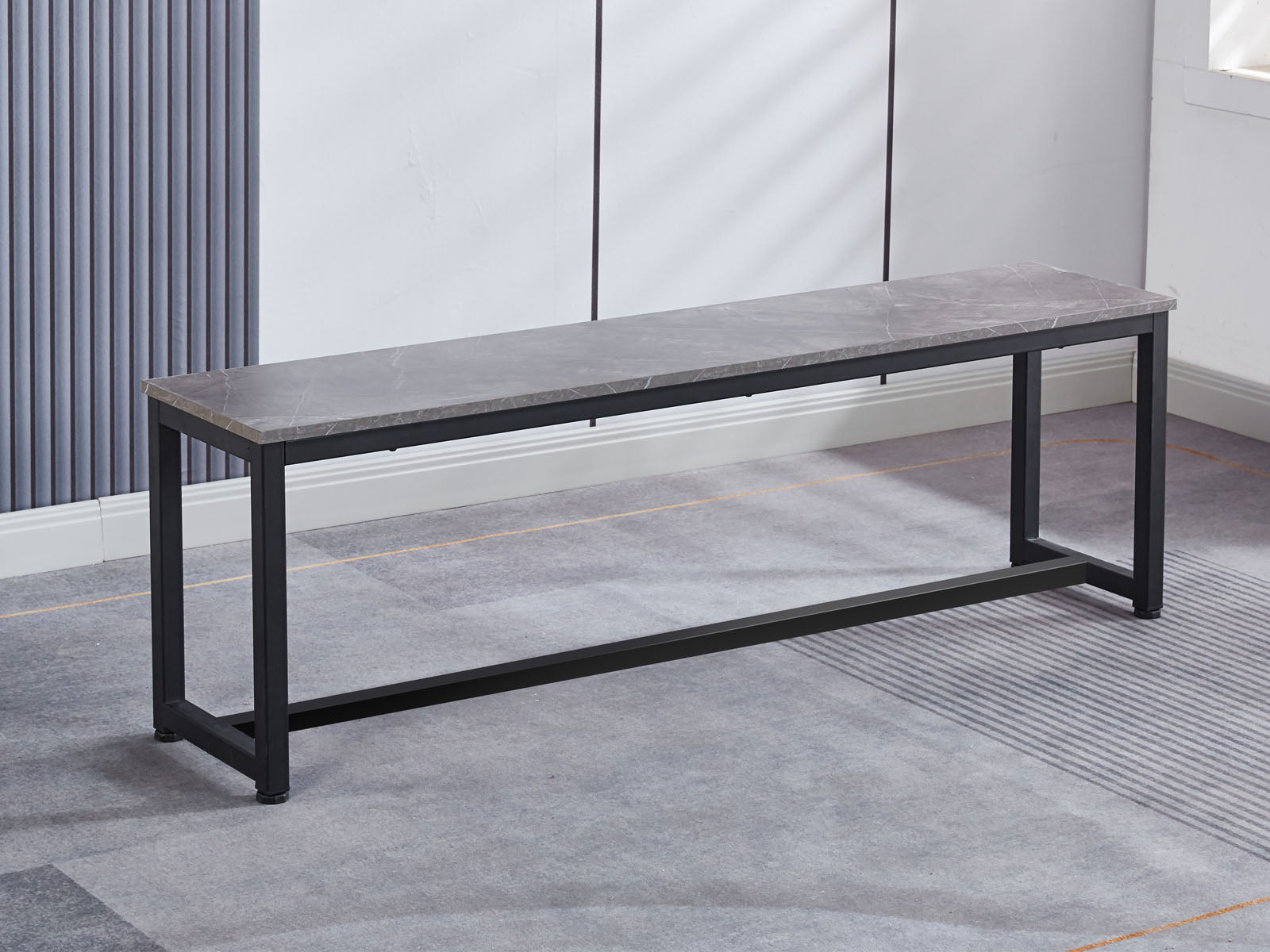 DS Grey Marble Look Dining Bench - 140 cm