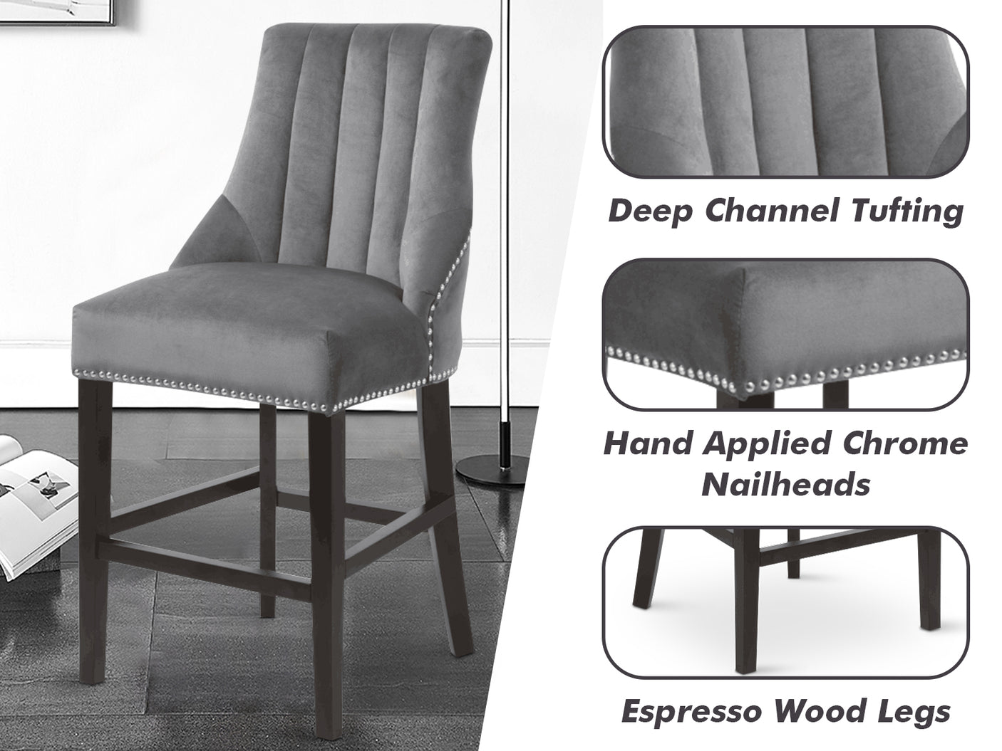 Bar Stools Dining chair grey