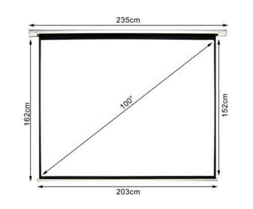 Projector Screen 100'' Wireless Remote Electric Hd