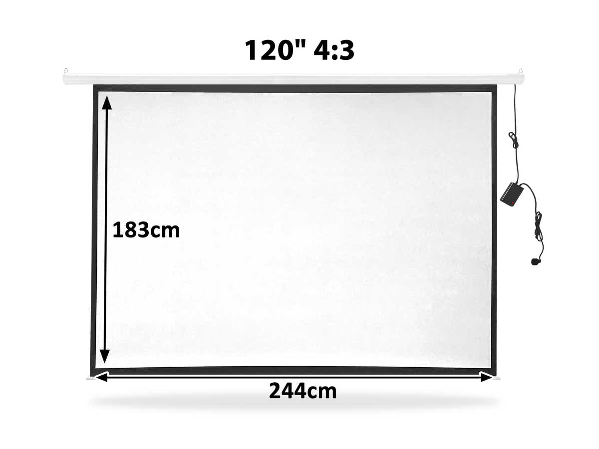 120 Inches Electric Motorized Projector Screen With Wireless Remote