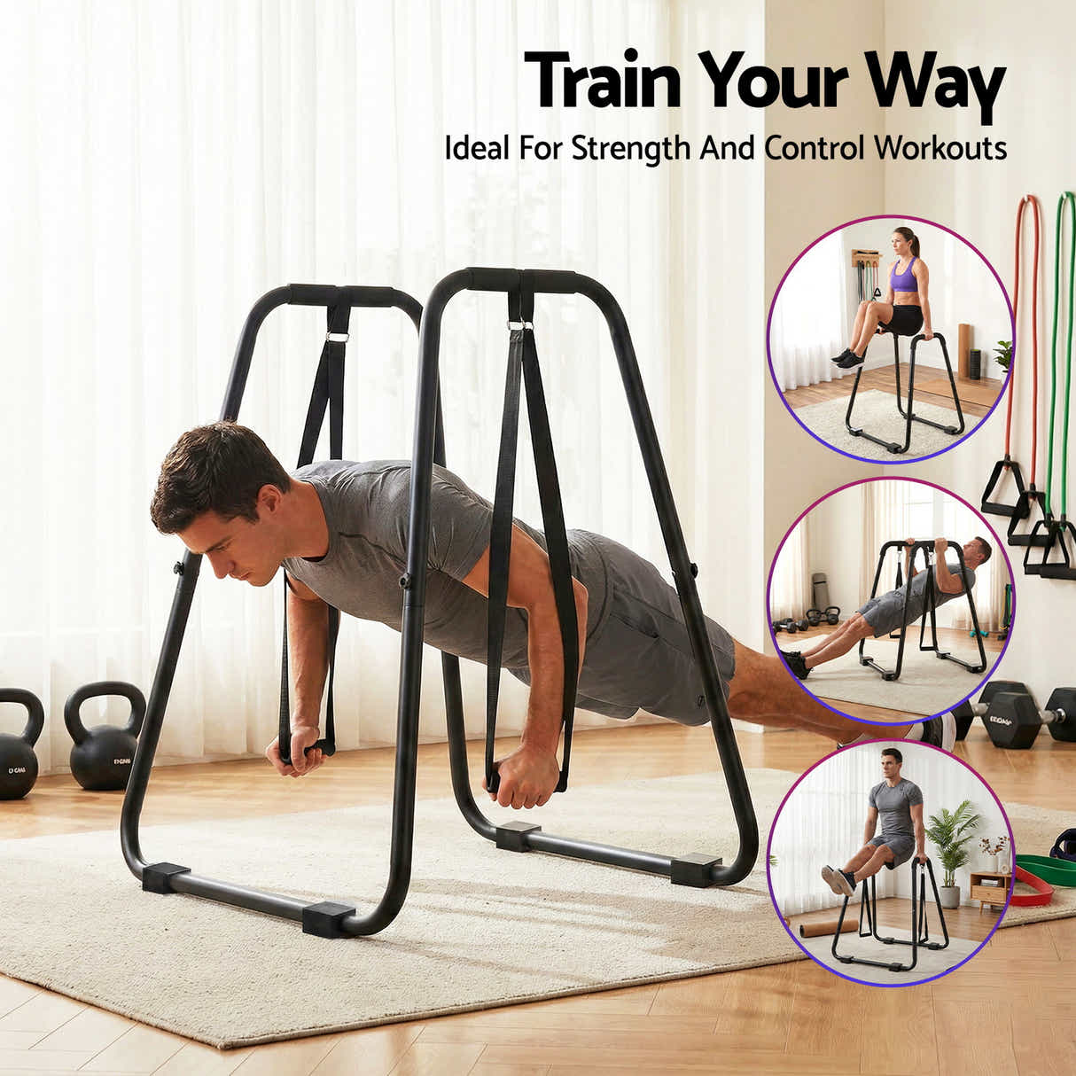 DS NA Everfit Dip Station Parallel Bars Heavy Duty Home Gym Stand Calisthenics