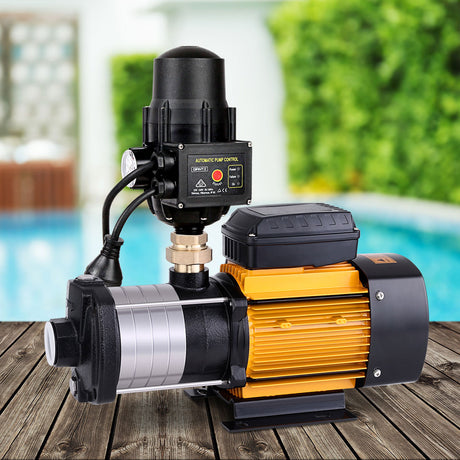 DS NA Giantz Garden Water Pump High Pressure 2000W 5-Stage Tank Irrigation Black