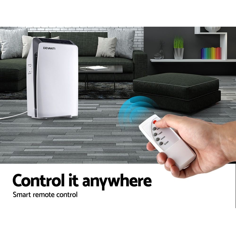 DS NA Devanti Air Purifier Cleaner Home Purifiers Odour Sensor HEPA Filter