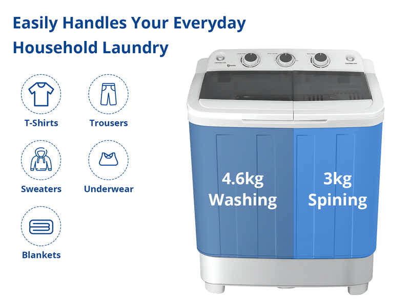Portable Twin Tub Washing Machine 5KG