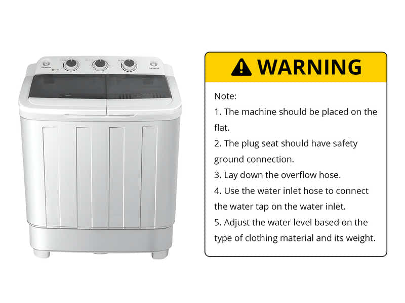 Portable Twin Tub Washing Machine 5KG