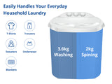 Portable Twin Tub Washing Machine 4KG
