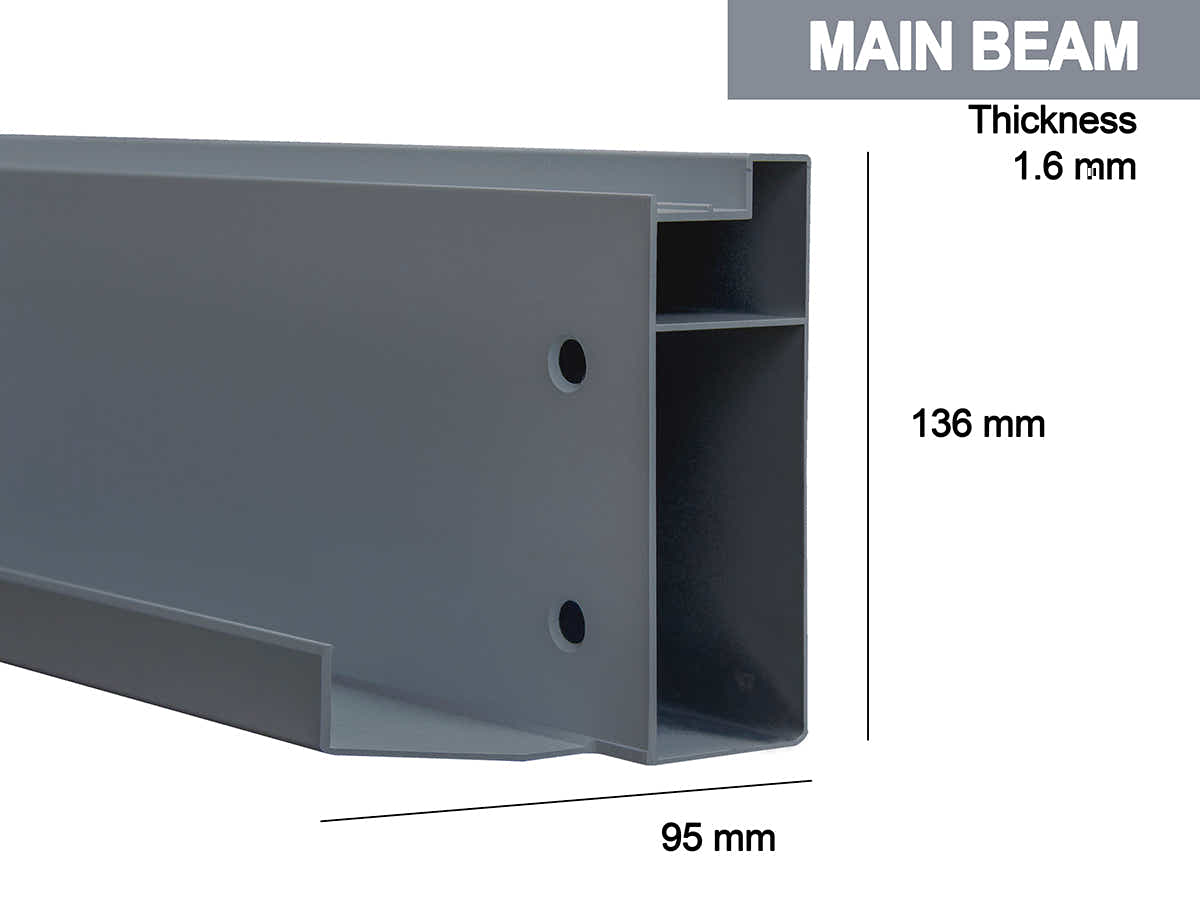 Aluminum Louvre Roof Pergola Grey - 3m x 6m