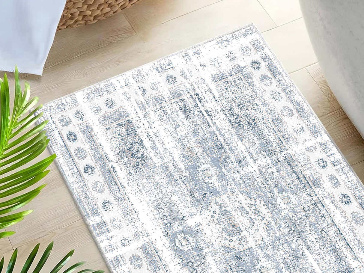 Printed Rug 200cm x 300cm - Vintage Blue