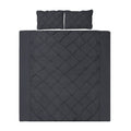 DS NA Giselle Bedding Quilt Cover Set Diamond Pinch Black King