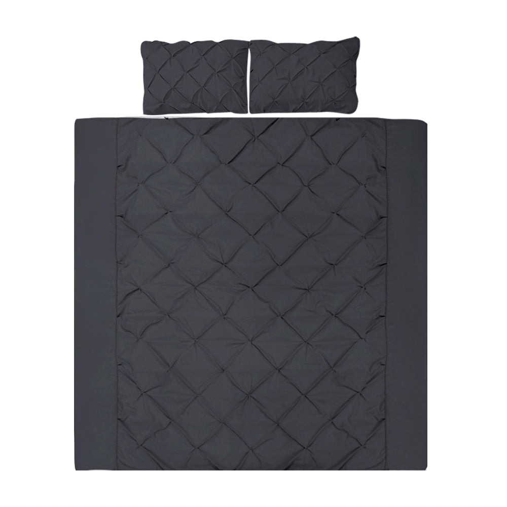 DS NA Giselle Bedding Quilt Cover Set Diamond Pinch Black King