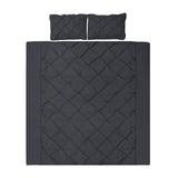 DS NA Giselle Bedding Quilt Cover Set Diamond Pinch Black Queen