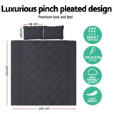 DS NA Giselle Bedding Quilt Cover Set Diamond Pinch Black Queen