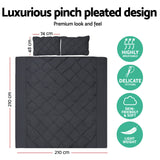 DS NA Giselle Bedding Quilt Cover Set Diamond Pinch Black Queen