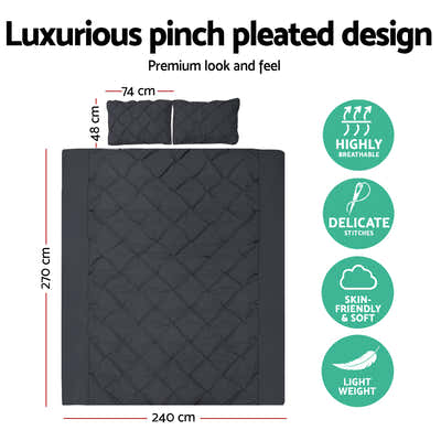 DS NA Giselle Bedding Quilt Cover Set Diamond Black Super King