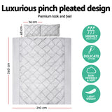 DS NA Giselle Bedding Quilt Cover Set Diamond Pinch Grey King