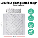 DS NA Giselle Bedding Quilt Cover Set Diamond Pinch Grey Queen