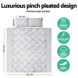 DS NA Giselle Bedding Quilt Cover Set Diamond Pinch Grey Queen