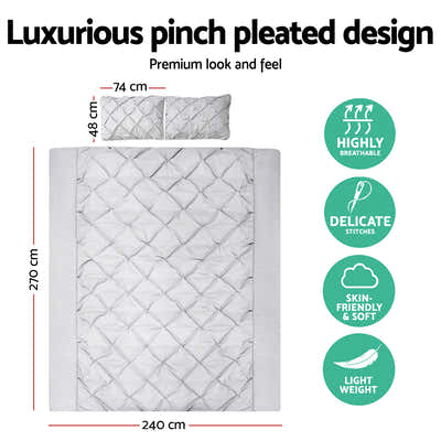 DS NA Giselle Bedding Quilt Cover Set Diamond Grey Super King