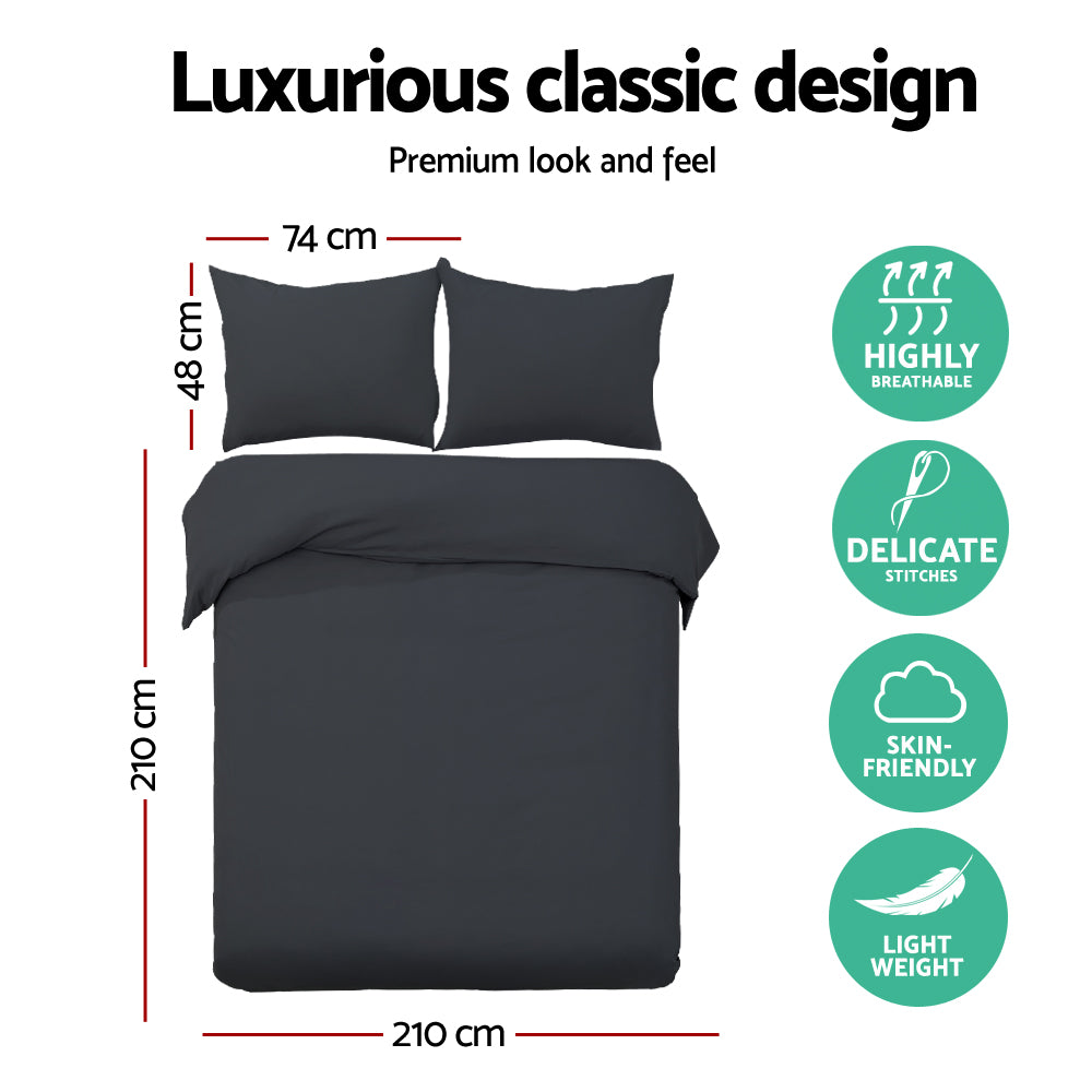 DS NA Giselle Bedding Quilt Cover Set Classic Black Queen