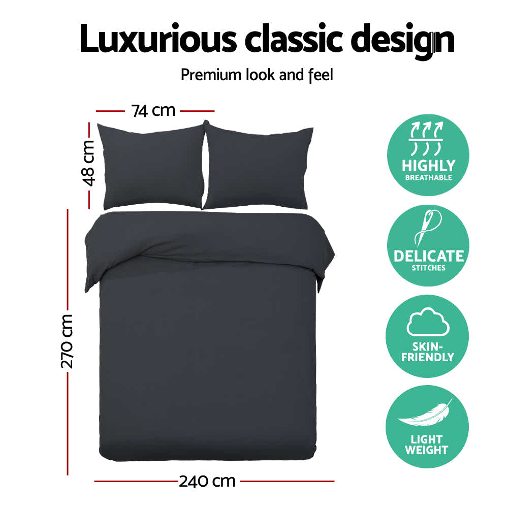 DS NA Giselle Bedding Quilt Cover Set Classic Black Super King