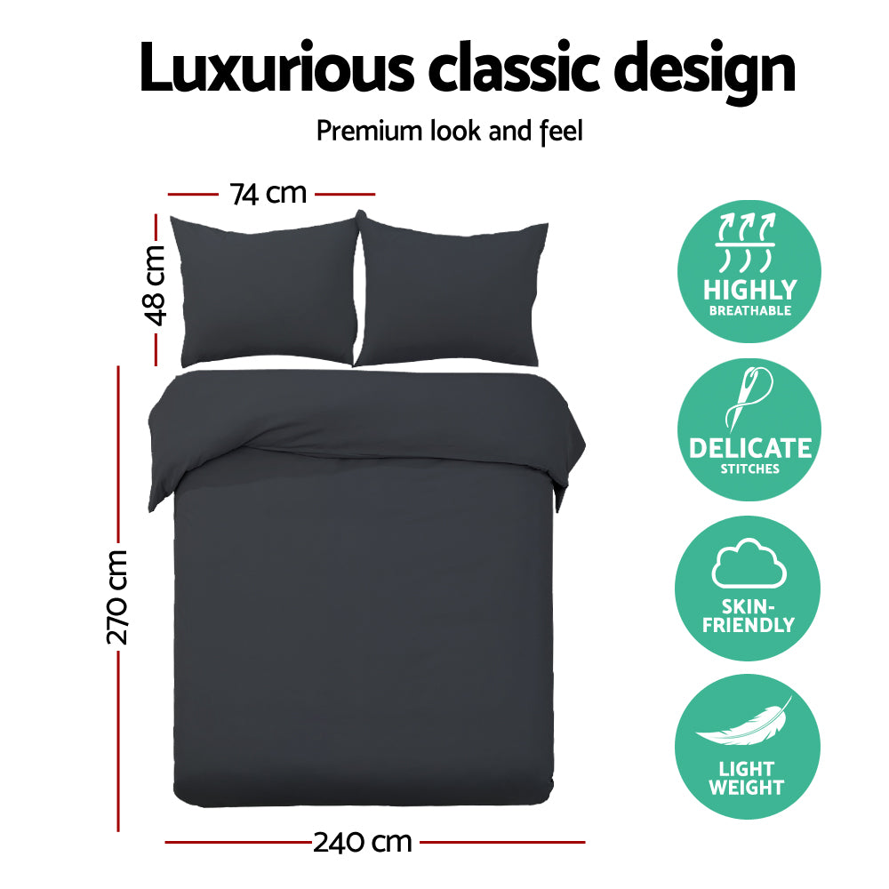 DS NA Giselle Bedding Quilt Cover Set Classic Black Super King