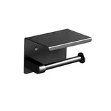DS BS Stainless Steel Toilet Paper Roll Holder with Shelf-Black