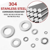 DS BS 684Pcs 304 Stainless Steel Flat Washers Assortment Washers Hardware Set