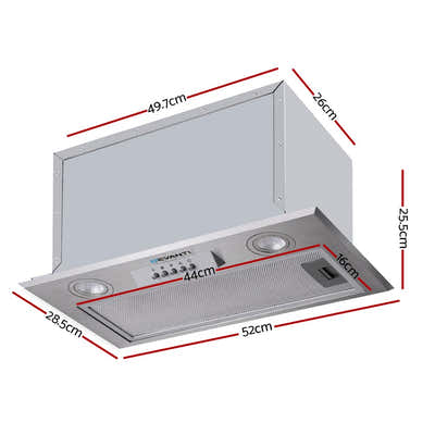 DS NA Devanti 520mm Range Hood 52cm Rangehood Stainless Steel