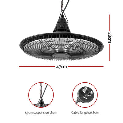 1500W Hanging Electric Patio Heater