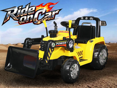 T DS Ride On Bulldozer Yellow