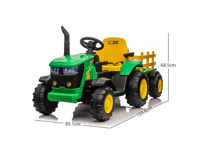 Ride On Tractor With Trailler Green