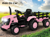 Ride On Tractor With Trailler Pink