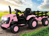 Ride On Tractor With Trailler Pink